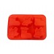 Forma silicon 6 cavitati, Tema Sarbatori de iarna, Pentru prajituri sau Briose, Rosu, 26 cm, 238COF