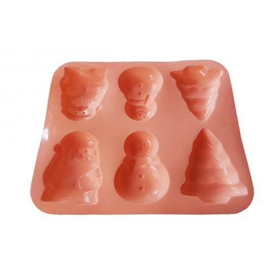 Forma silicon 6 cavitati, Turta dulce, Prajituri, Briose, Portocaliu, 29 cm, 271COF