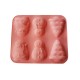 Forma silicon 6 cavitati, Turta dulce, Prajituri, Briose, Portocaliu, 29 cm, 271COF