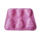 Forma silicon 6 cavitati, Turta dulce, Prajituri, Briose, Roz, 29 cm, 272COF
