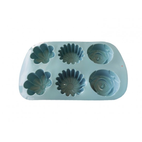 Forma silicon 6 cavitati, model floral, 27 cm, 214COF