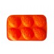 Forma silicon Ou 6 cavitati, Pentru prajituri, Portocaliu, 25 cm, 388COF