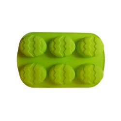 Forma silicon in forma de Ou, Pentru prajituri, Verde, 6 cavitati, 26 cm, 338COF