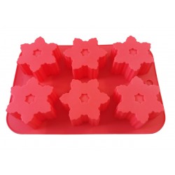 Forma silicon in forma de fulgi de zapada, 6 cavitati, Rosu, 25 cm, 473COF