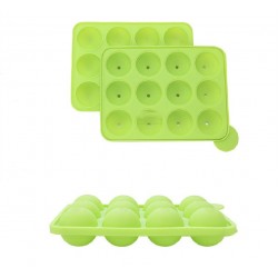 Forma silicon pentru acadele sau bomboane, 12 cavitati, Verde, 17. 5 cm, 429COF