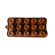 Forma silicon pentru bomboane, 15 cavitati, Diverse forme, Maro, 21 cm, 261COF