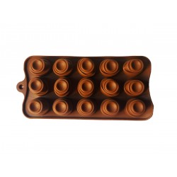 Forma silicon pentru bomboane, 15 cavitati, Diverse forme, Maro, 21 cm, 261COF