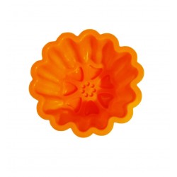 Forma silicon pentru briose, 1 cavitate, Portocaliu, 9 cm, 329COF