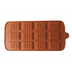 Forma silicon pentru ciocolata in patratele, 12 cavitati, Maro, 21 cm, 437COF