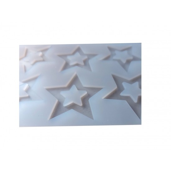 Forma silicon pentru decoarea torturilor, Matrita Stelute, Alb, 21cm, 313COF