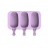Forma silicon pentru inghetata, 3 cavitati cu capac din silicon, Mov, 19 cm, CooKstyle, 408COF