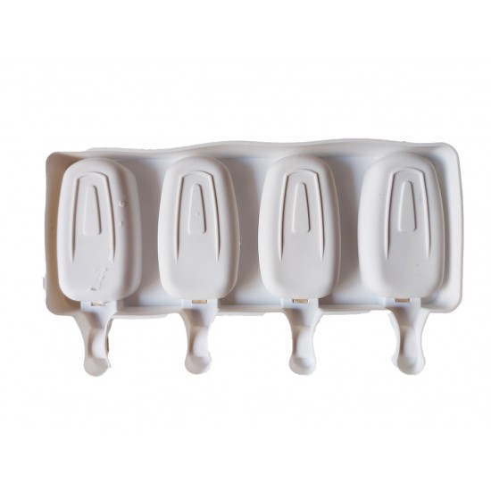 Forma silicon pentru inghetata, 4 cavitati, Alb, 26 cm, 308COF