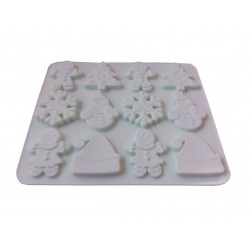 Forma silicon pentru prajituri, 12 cavitati, Sarbatori de iarna, 152COF