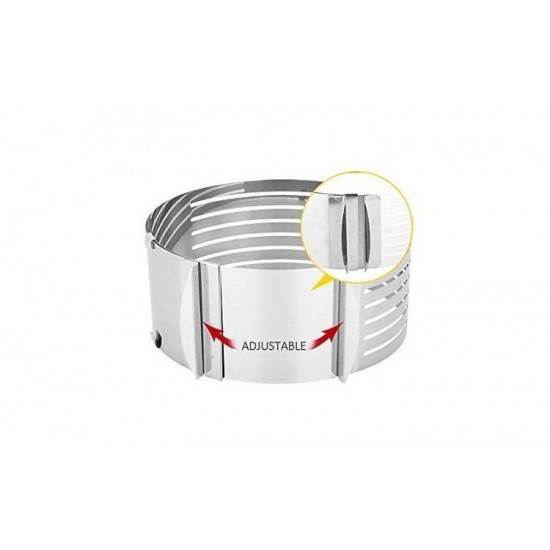 Inel feliator blat de tort ajustabil 8 cm, 24-30 cm, otel inoxidabil, 146COF