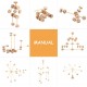 Jucarie de indemanare, Set constructii din lemn natural, 60 piese, SL1500