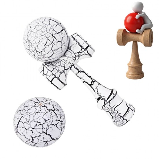 Kendama Profesionala, Bila din lemn, Design artistic cu finisaj Crapatura + Sticker pentru Telefon, 102KD
