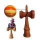 Kendama din lemn natural, Bila lemn + Sticker Waterproof USA pentru telefon, 150KD