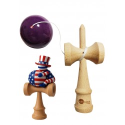 Kendama din lemn natural, Bila lemn + Sticker Waterproof USA pentru telefon, 163KD