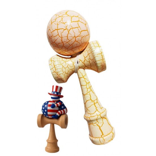 Kendama din lemn natural, Bila lemn +  Sticker Waterproof USA pentru telefon, 164KD