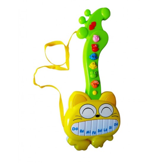Chitara interactiv pentru copii cu butoane care emit diverse melodii, Galben, 36 cm LTOY50