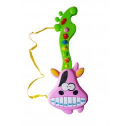 Chitara interactiv pentru copii cu butoane care emit diverse melodii, Roz, 42 cm LTOY51