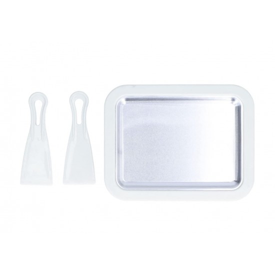 Plita termica pentru inghetata Thailandeza instant tip rulou, Accesorii Incluse, 22 cm, Alb, 411COF