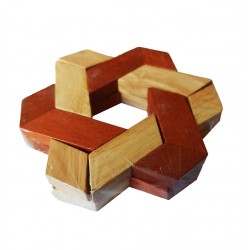 Puzzle Brain Twister din lem 24 piese, Pentru copii si adolescenti, 475CUB