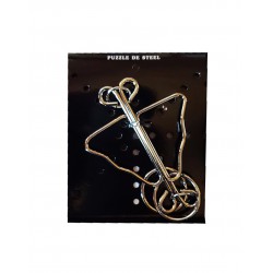 Puzzle brain twister din metal, Pentru copii si adolescenti, 10 cm, 476CUB-3
