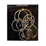 Puzzle brain twister din metal, Pentru copii si adolescenti, 10 cm, 476CUB-6