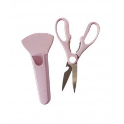 Foarfeca de Bucatarie cu Suport, Multifunctionala, Roz, 21 cm, S233