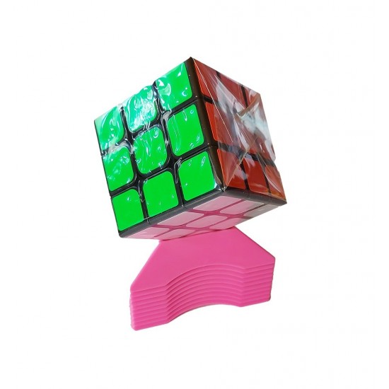 Set 10 Suporti universali pentru cuburi, toate marcile si dimensiunile Magic Cub, Roz, 433CUB-1