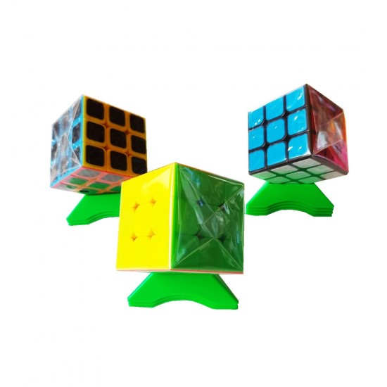 Set 10 Suporti universali pentru cuburi, toate marcile si dimensiunile Magic Cub, Verde, 435CUB-1