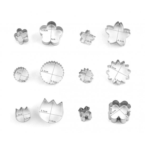 Set 12 forme decupatoare, pentru biscuiti, 5.5 cm, 381COF Set 12 forme decupatoare, pentru biscuiti, 5.5 cm, 381COF