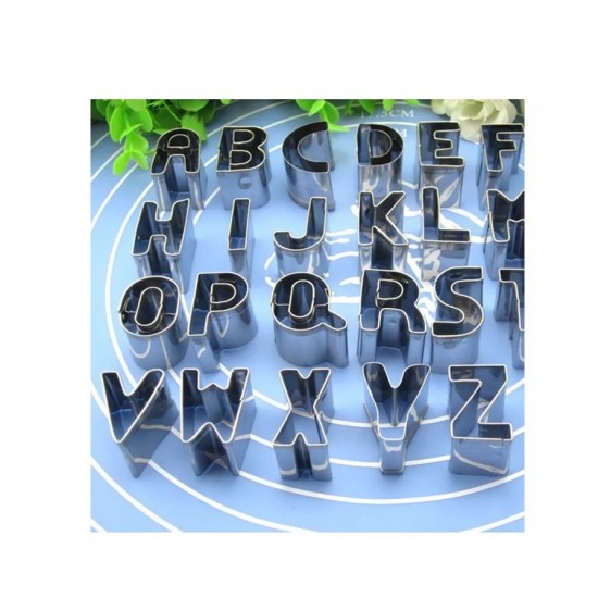 Set 26 forme decupatoare, pentru biscuiti, Litere, Abecedar, 3 cm, 379COF Set 26 forme decupatoare, pentru biscuiti, Litere, Abecedar, 3 cm, 379COF