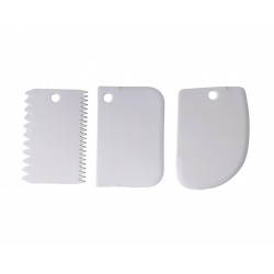 Set 3 Spatule flexibile pentru Ornare torturi, Alb, 11 cm, 323COF-2