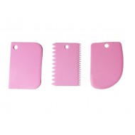 Set 3 Spatule flexibile pentru Ornare torturi, Roz, 11 cm, 323COF