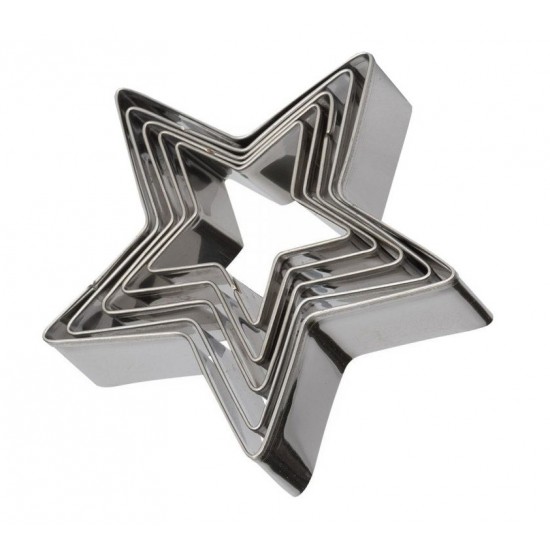 Set 5 forme decupatoare in forma de stea, pentru biscuiti, 9 cm, 511COF Set 5 forme decupatoare in forma de stea, pentru biscuiti, 9 cm, 511COF