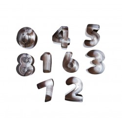 Set 9 forme decupatoare, pentru biscuiti, Cifre, 5.5 cm, 377COF