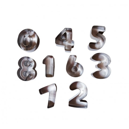 Set 9 forme decupatoare, pentru biscuiti, Cifre, 5.5 cm, 377COF