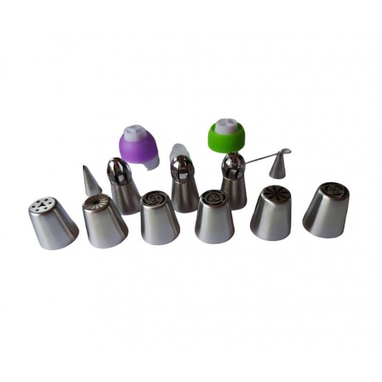 Set  duiuri de ornat prajituri din inox, 15 Accesoii, 4 cm, 361COF