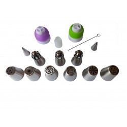 Set  duiuri de ornat prajituri din inox, 15 Accesoii, 4 cm, 361COF