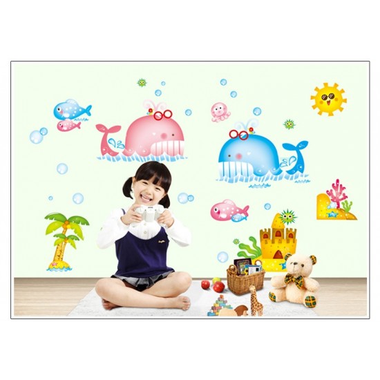 Sticker decorativ, Animale marine, 130 cm, 786STK