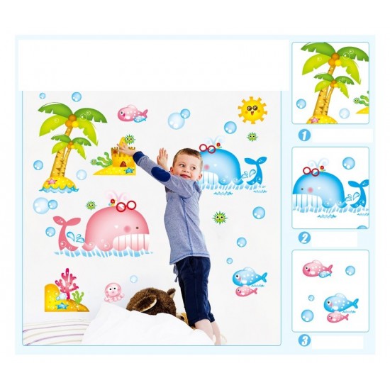 Sticker decorativ, Animale marine, 130 cm, 786STK