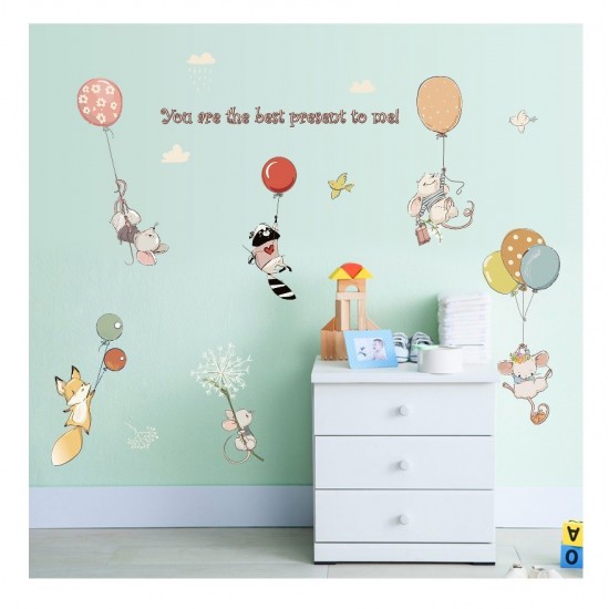 Sticker decorativ, Animalute, Baloane, 100 cm, 727STK Sticker decorativ, Animalute, Baloane, 100 cm, 727STK