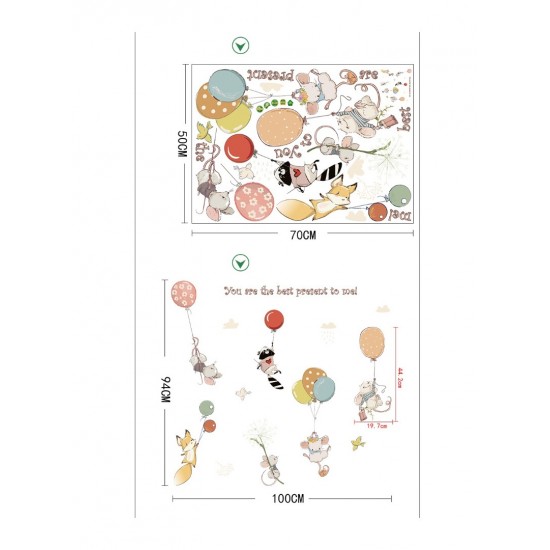 Sticker decorativ, Animalute, Baloane, 100 cm, 727STK Sticker decorativ, Animalute, Baloane, 100 cm, 727STK