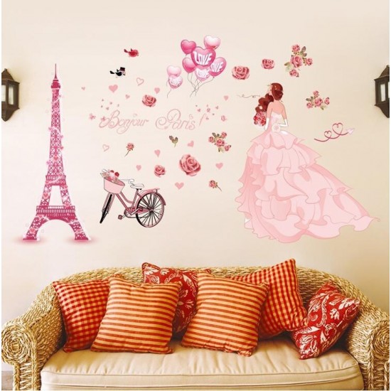 Sticker decorativ, Bonjour Paris, 130 cm, 782STK