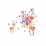 Sticker decorativ, Caprioare, Flori, 95 cm, 788STK Sticker decorativ, Caprioare, Flori, 95 cm, 788STK