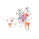 Sticker decorativ, Caprioare, Flori, 95 cm, 788STK