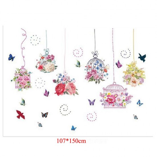 Sticker decorativ, Colivii cu flori, 150 cm, 776STK