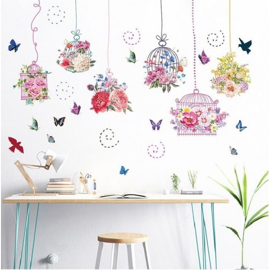 Sticker decorativ, Colivii cu flori, 150 cm, 776STK
